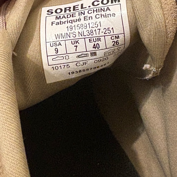 Sorel Evie Sport Suede Lace Bootie Sz 9 Style NL3817-251 Tan Comfort - Picture 9 of 9